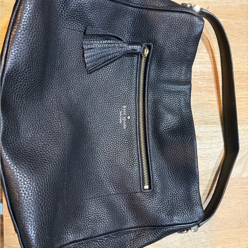 Kate Spade Black Textured Leather Shoulder Bag